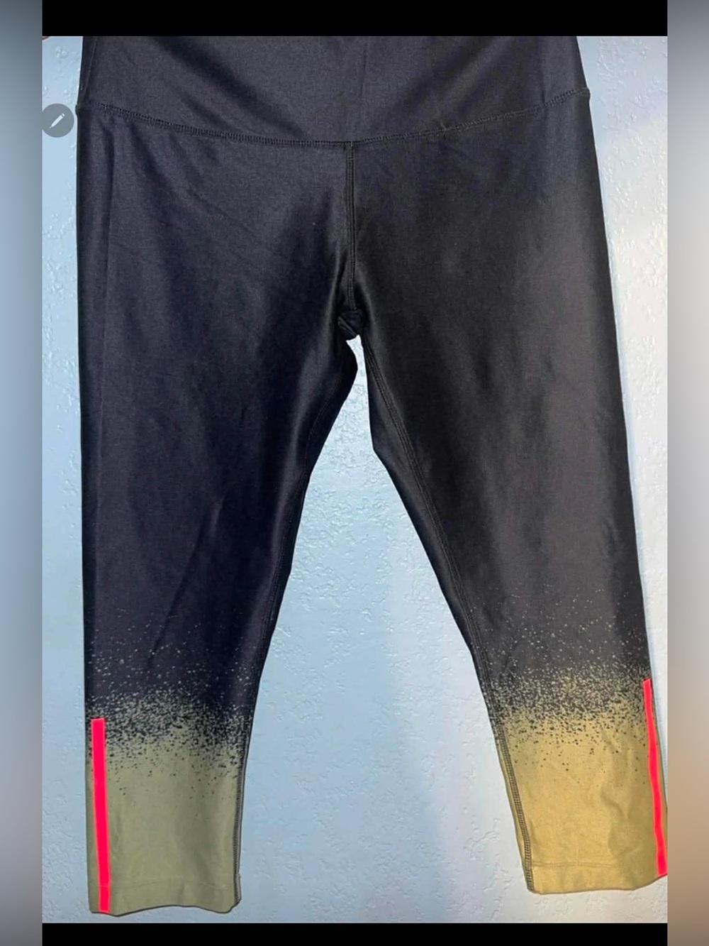 Mondetta Black Leggings with Gold Dip-Dye and Neon Pink Accents
